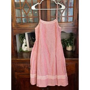 Domi Red Gingham Organic Cotton Nightgown Spaghetti Strap Size Large